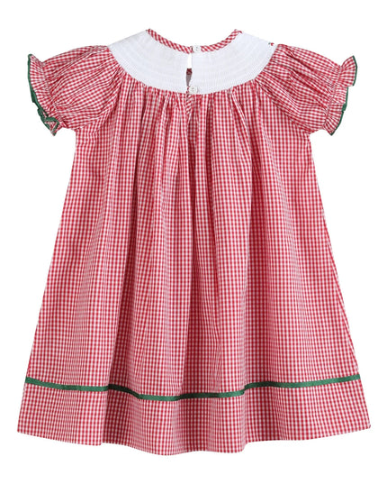 Red Gingham Apple Smocked Dress
