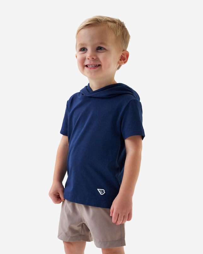 Youth Short Sleeve Performance Hoodie | Navy