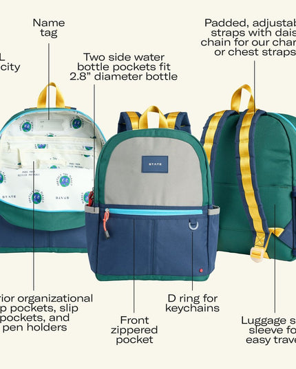 STATE Kane Backpack | Blue Checkerboard