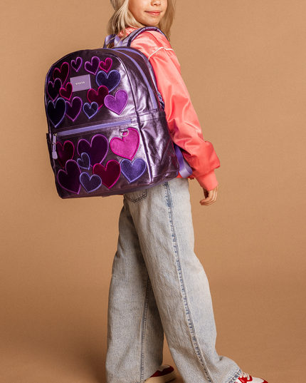 STATE Kane Double Pocket Backpack | 3D Hearts