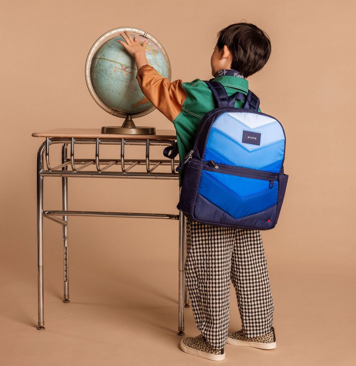 STATE Kane Backpack | Blue Chevron