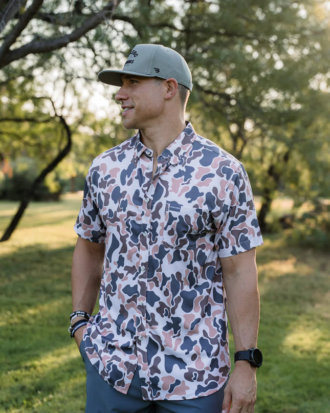 Men’s Performance Button Up - Vintage Camo