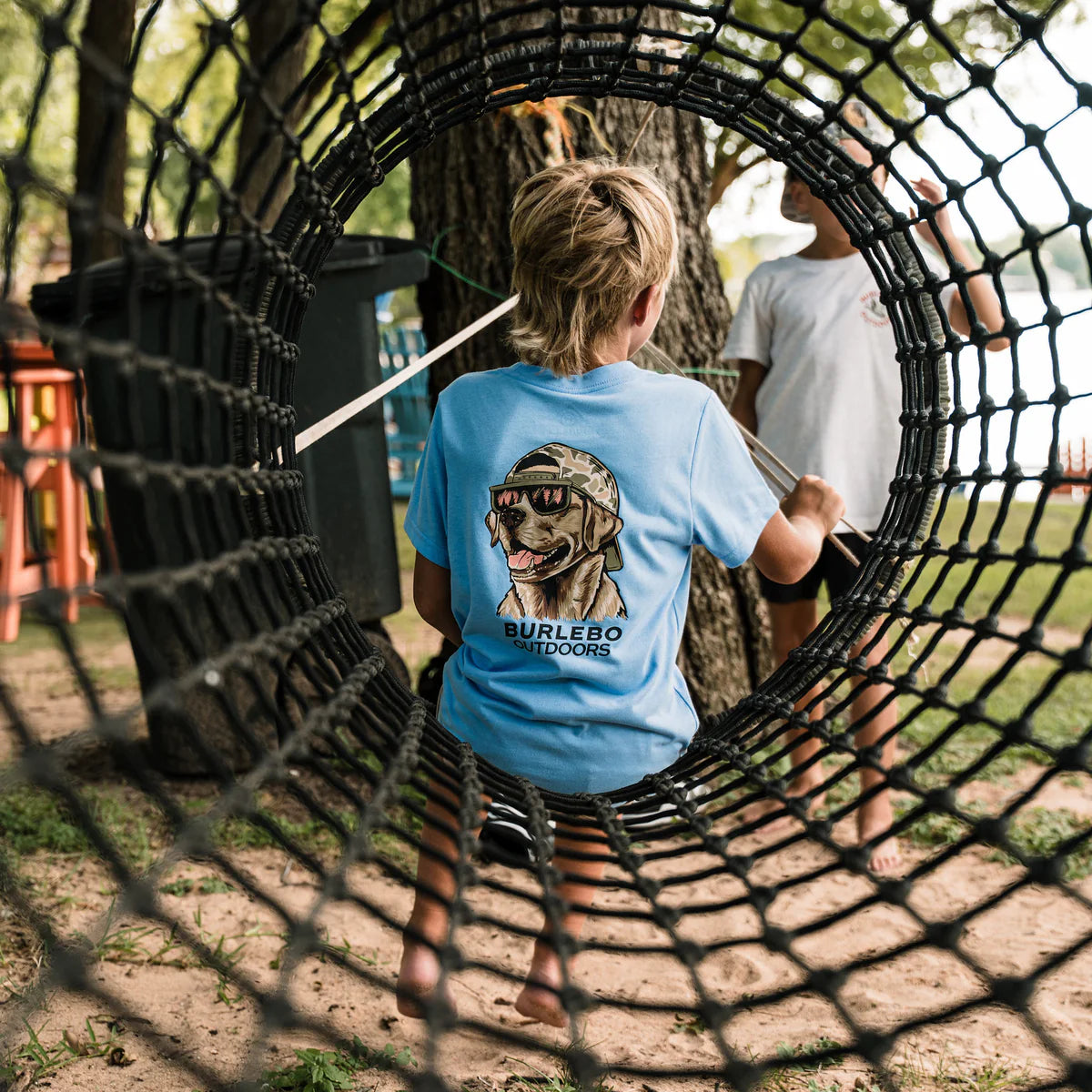 Toddler Tee | Mallard Camo Dog | Heather Periwinkle