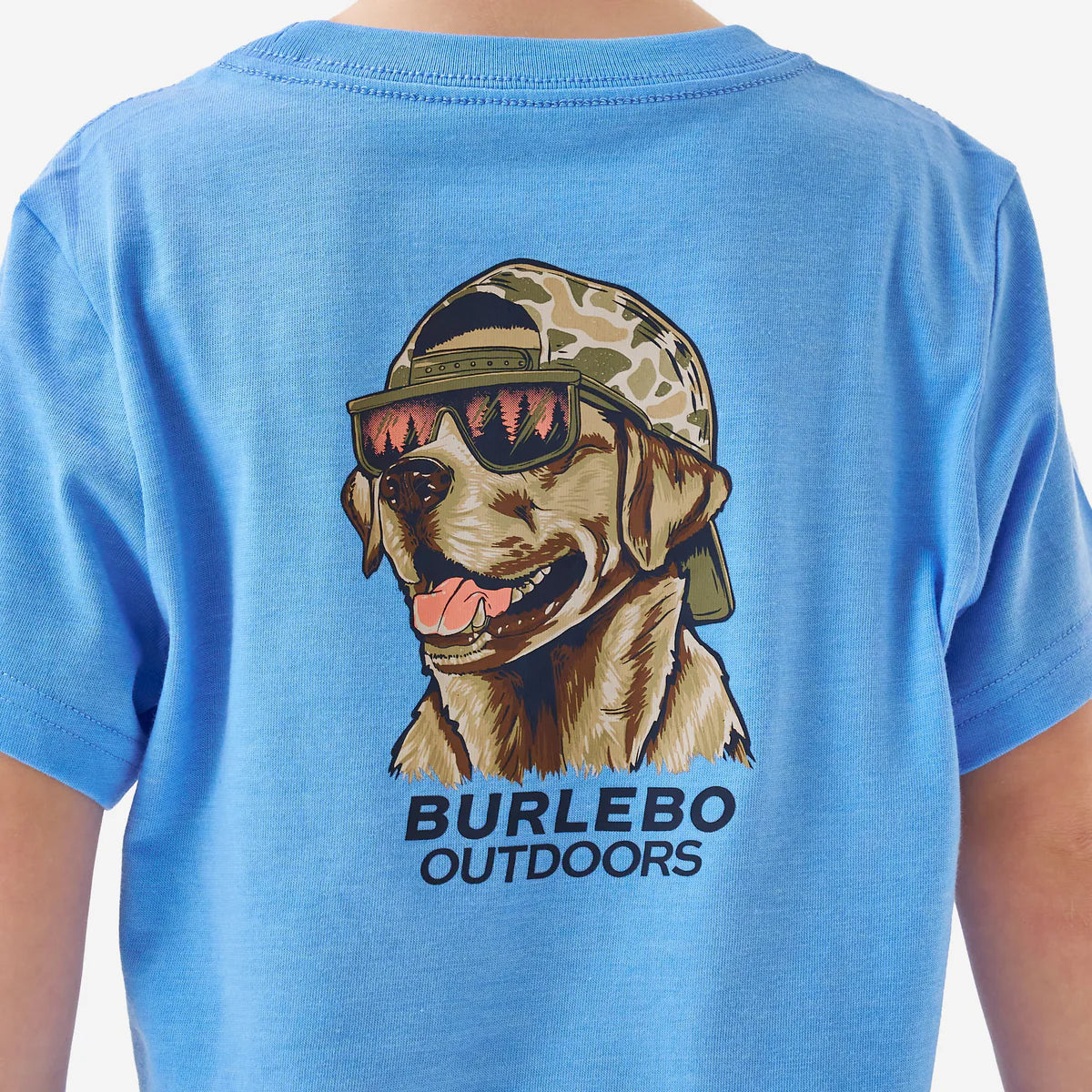 Youth Tee | Mallard Camo Dog | Heather Periwinkle