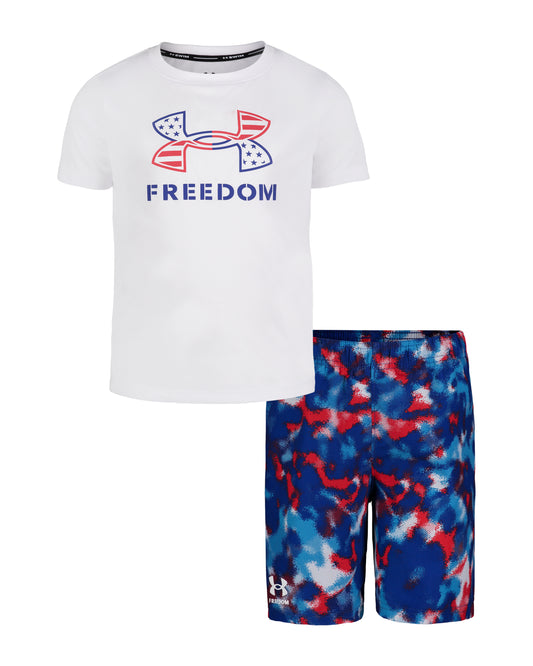 UA USA Swim Trunks + Rashguard Set