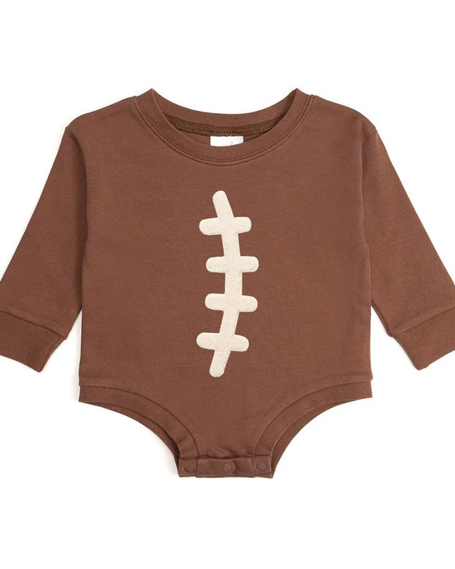 Football Lace Patch Romper