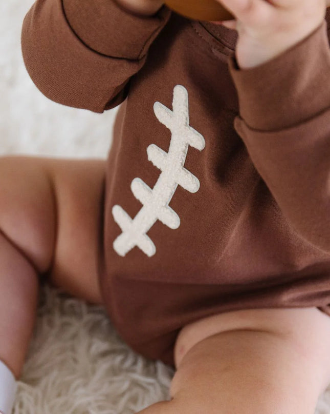 Football Lace Patch Romper