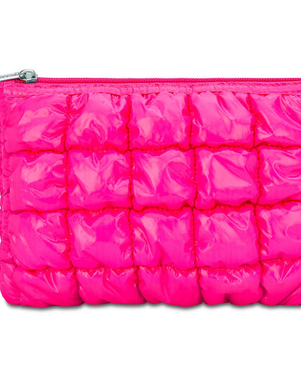 Shiny Puffer Pouch | Hot Pink