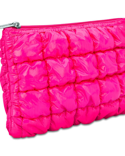 Shiny Puffer Pouch | Hot Pink