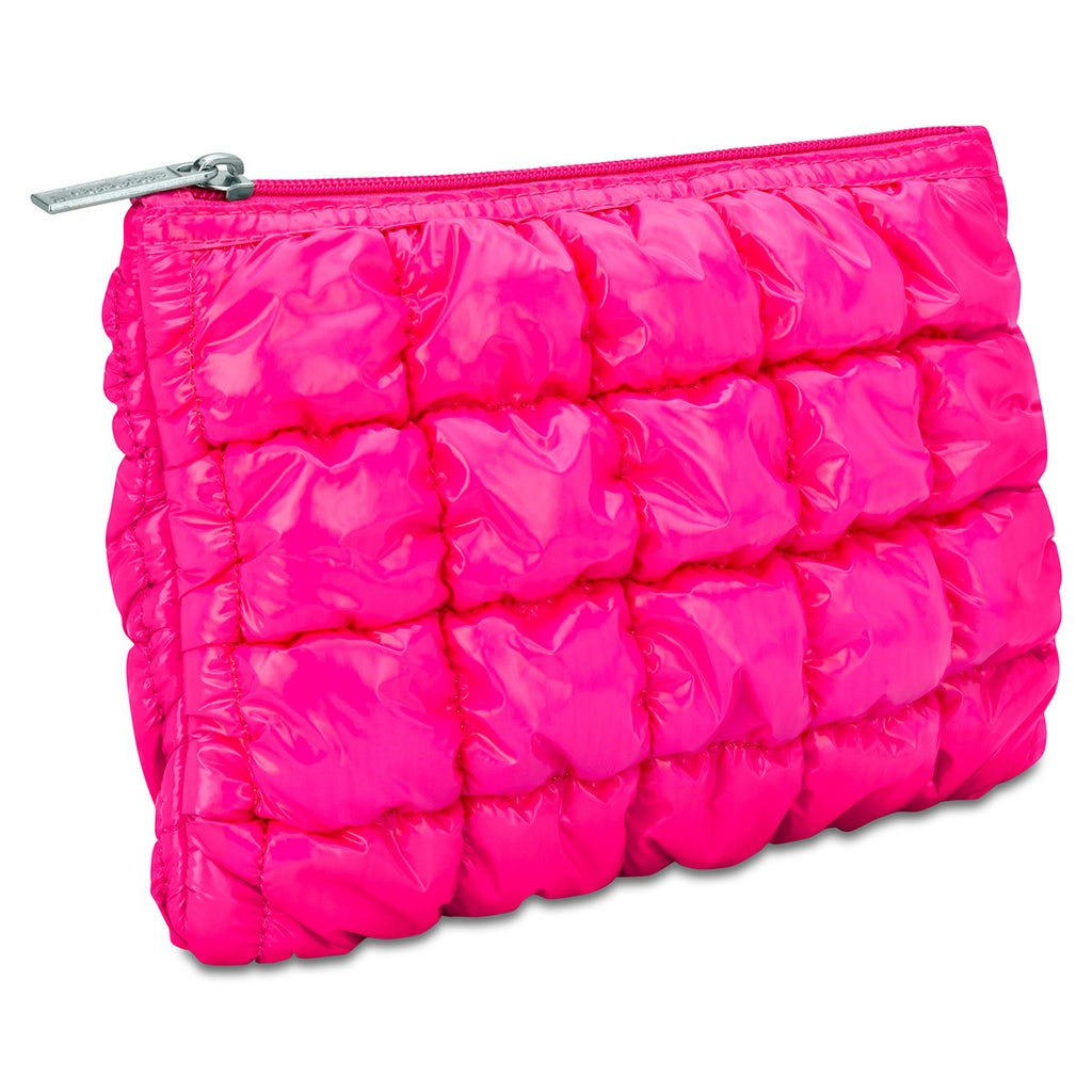 Shiny Puffer Pouch | Hot Pink