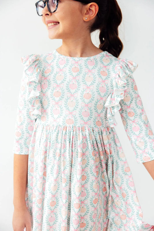Pumpkin Kisses & Harvest Wishes Ruffle Dress