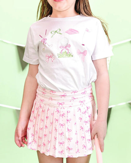 Pink Bow Athletic Skort