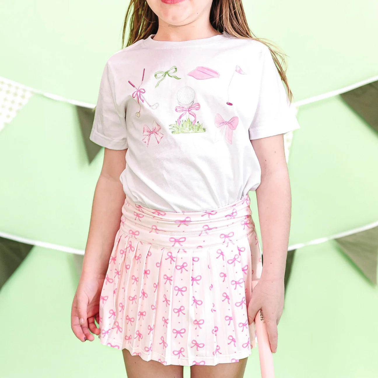 Pink Bow Athletic Skort
