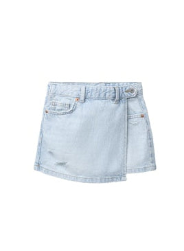 Light Indigo Overflap Skort