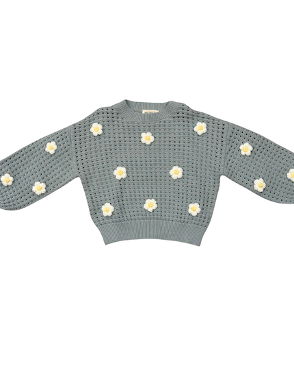 Open Weave Long Sleeve Sweater | Blue
