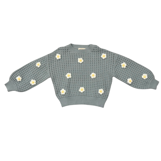 Open Weave Long Sleeve Sweater | Blue