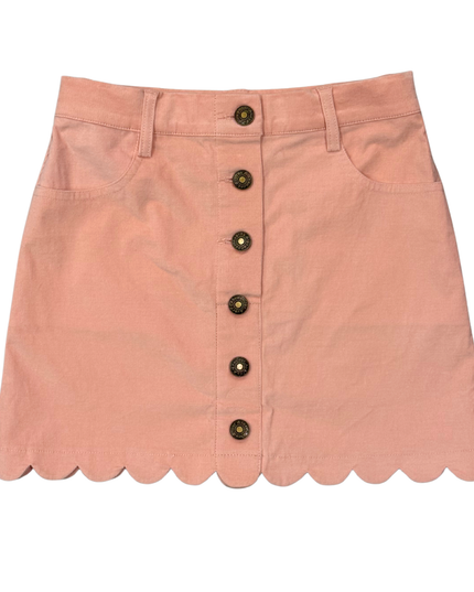 Scallop Hem Corduroy Skirt | Rose