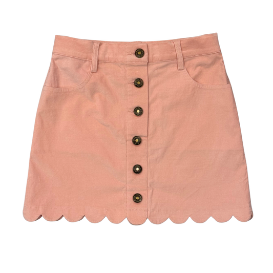 Scallop Hem Corduroy Skirt | Rose