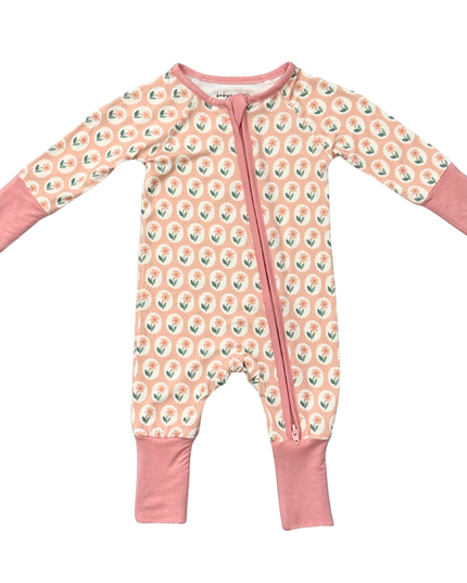 Long Sleeve Zip Romper | Framed Flower