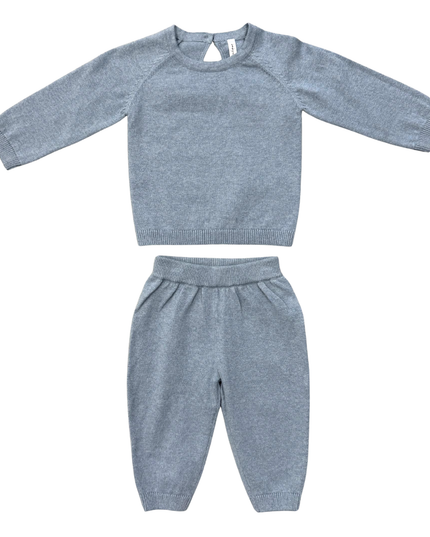 Soft Knit Baby Set | Teal Marble