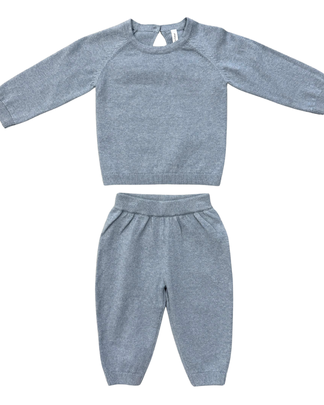 Soft Knit Baby Set | Teal Marble