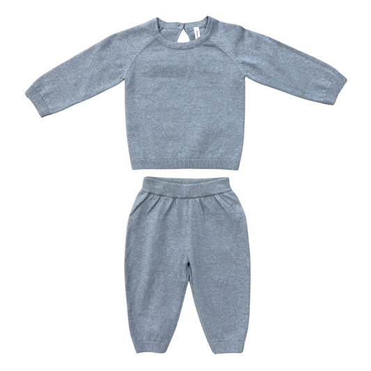Soft Knit Baby Set | Teal Marble