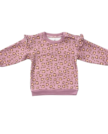 Ruffle Sweatshirt | Pink Cheetah