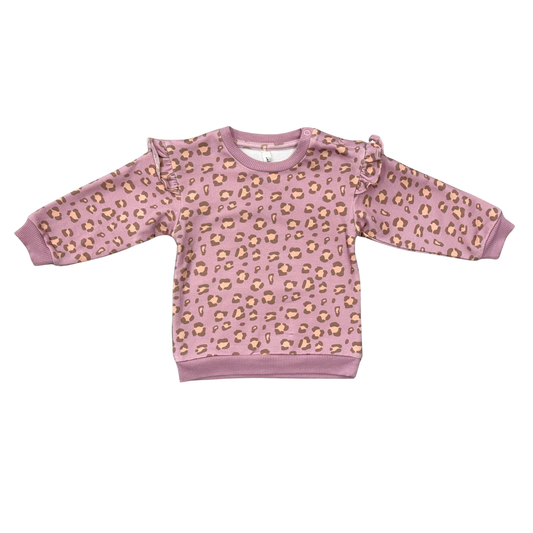 Ruffle Sweatshirt | Pink Cheetah
