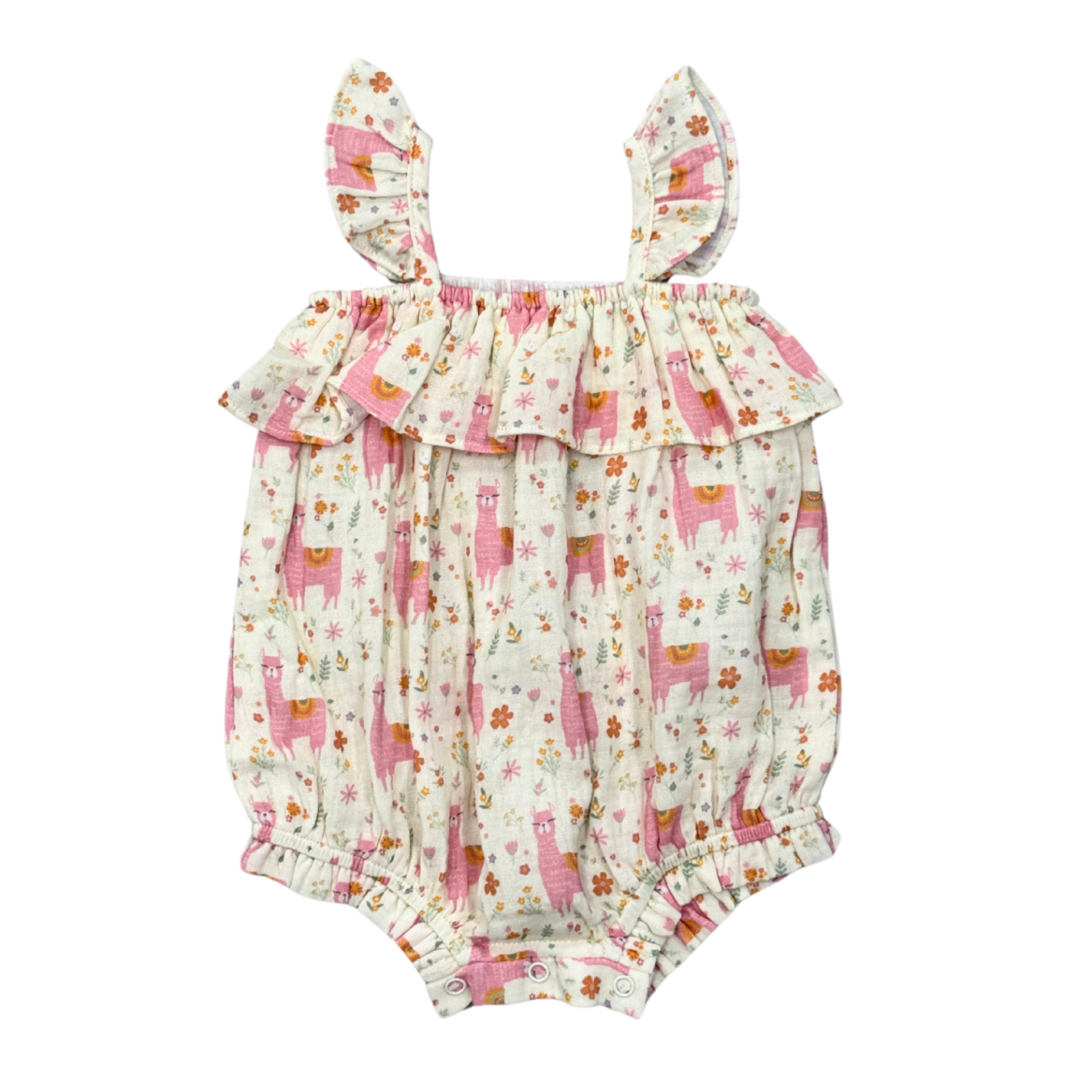 Gauze Bubble Romper | Llamas