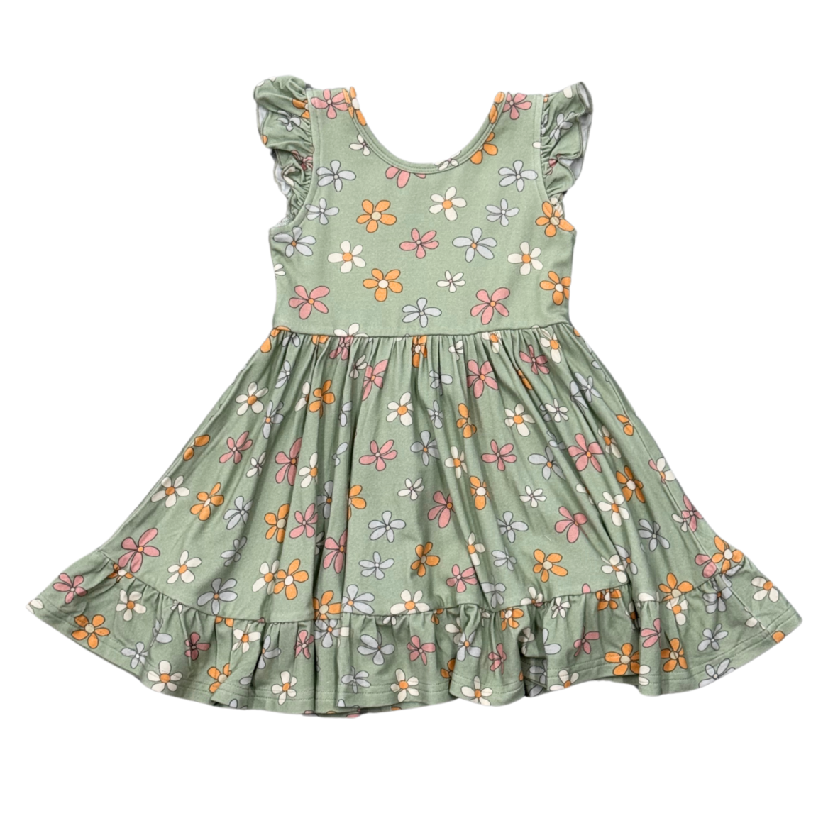 Sleeveless Twirl Dress | Mint Daisy