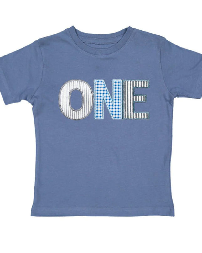 “One” Patchwork Short Sleeve | Indigo