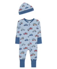 Colorful Cars Coverall + Hat