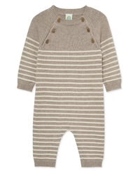 Placed Stripe Coverall | Oatmeal