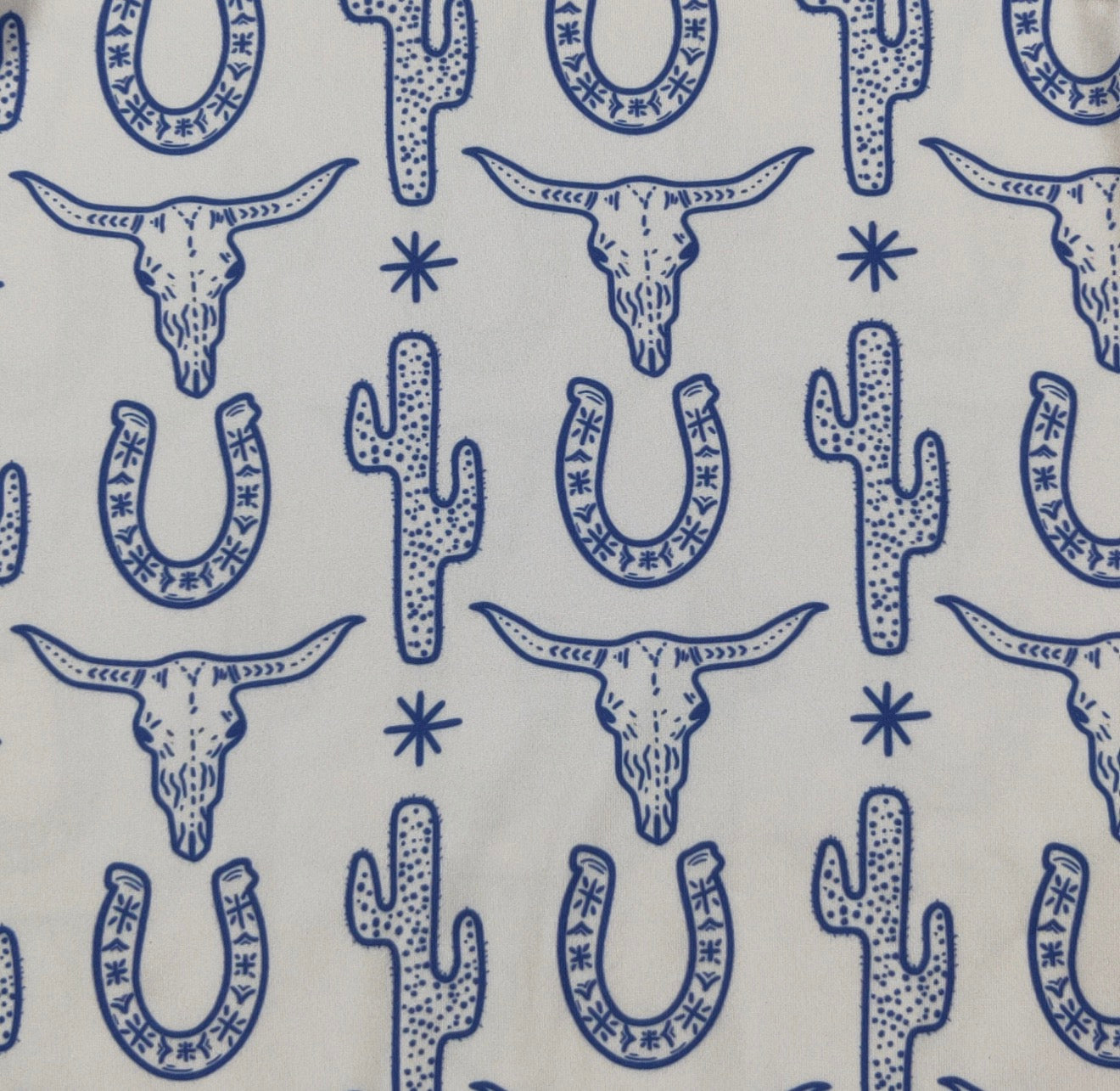 Steer Horns & Horseshoes Romper | Blue