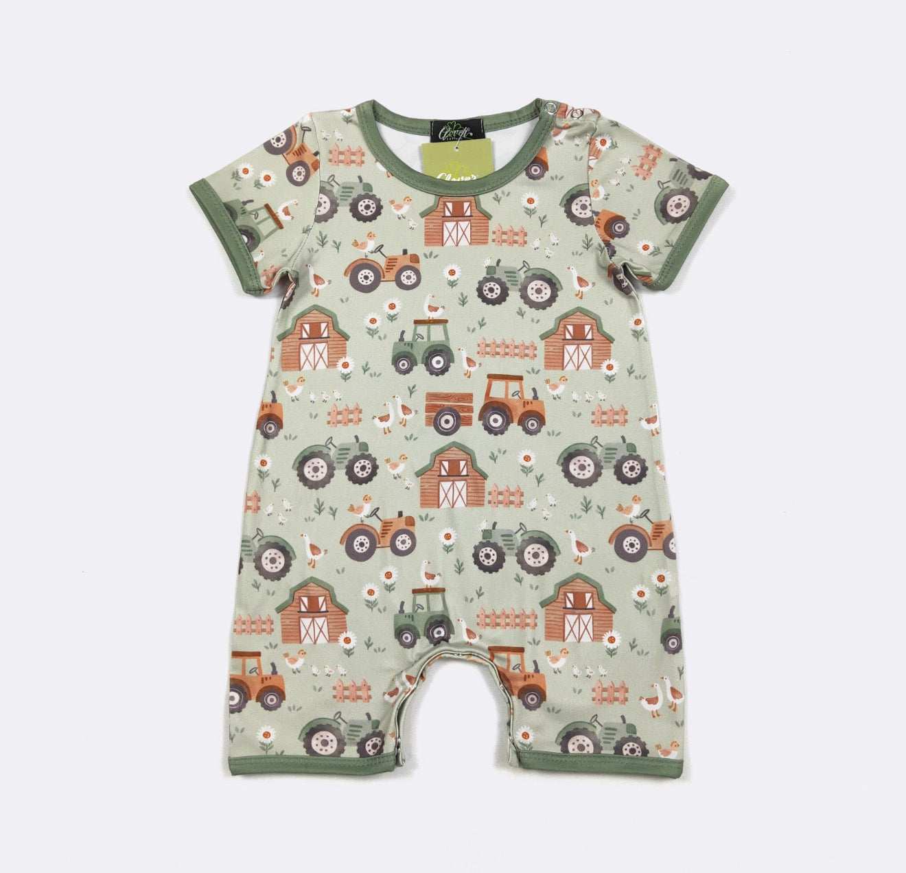 Green Gander Farm Boy Romper