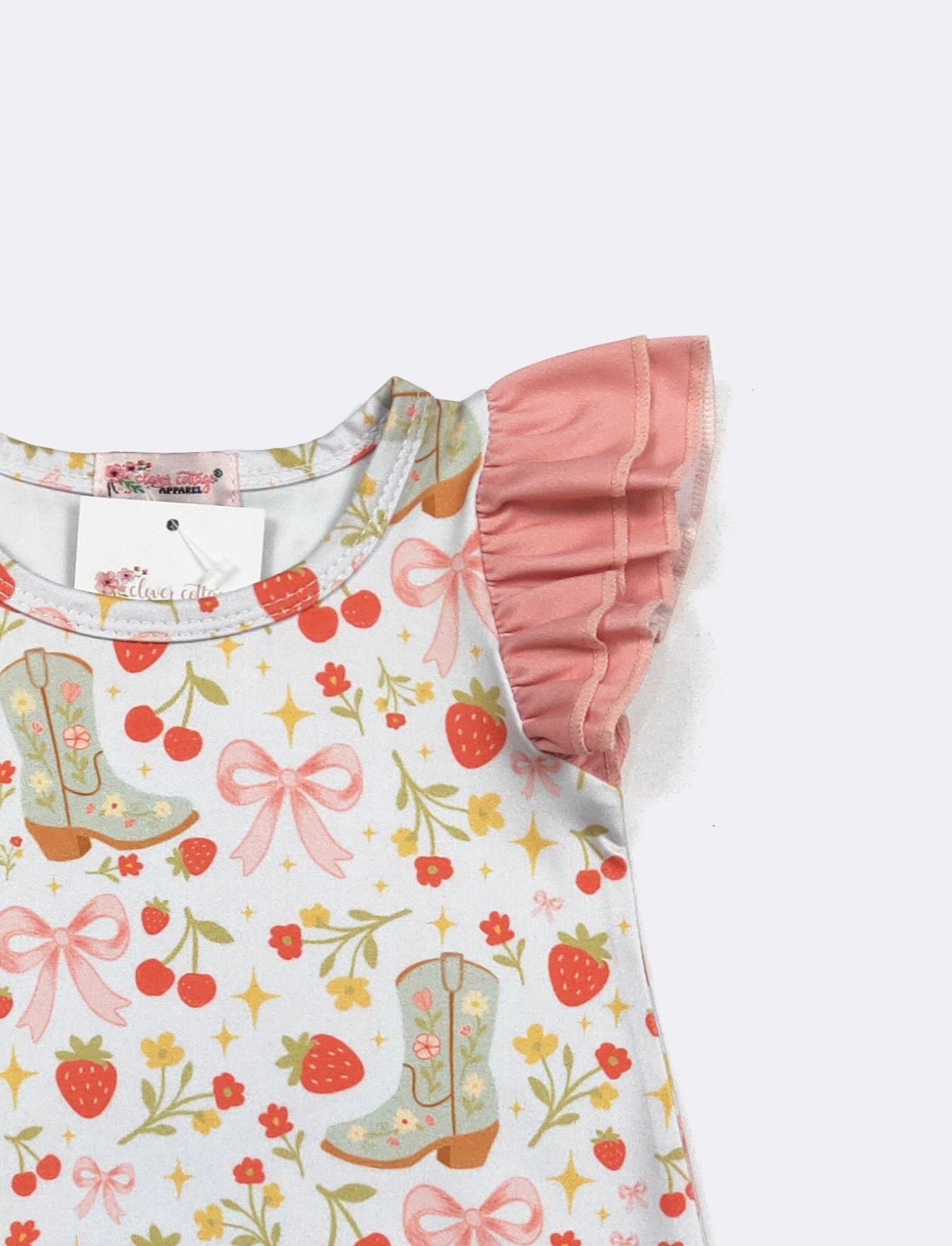 Boots & Berries Baby Romper | Pink
