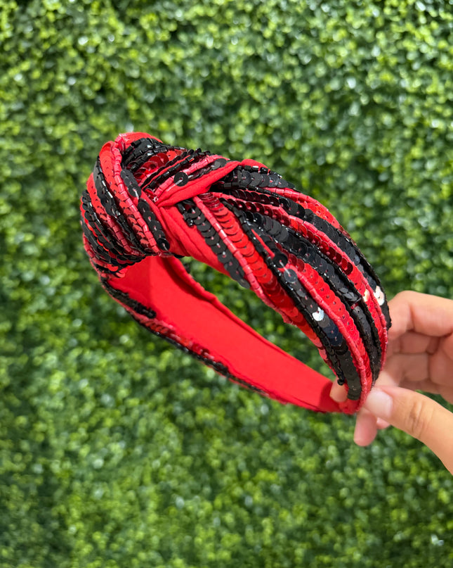 Red/Black Sequin Headband