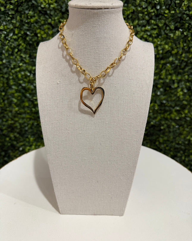 Open Heart Charm Necklace