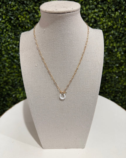 Dainty White Horse Shoe Necklace