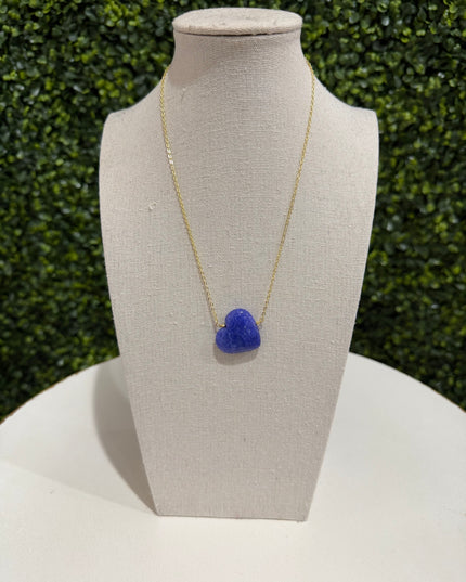 Heart Stone Necklace | Blue