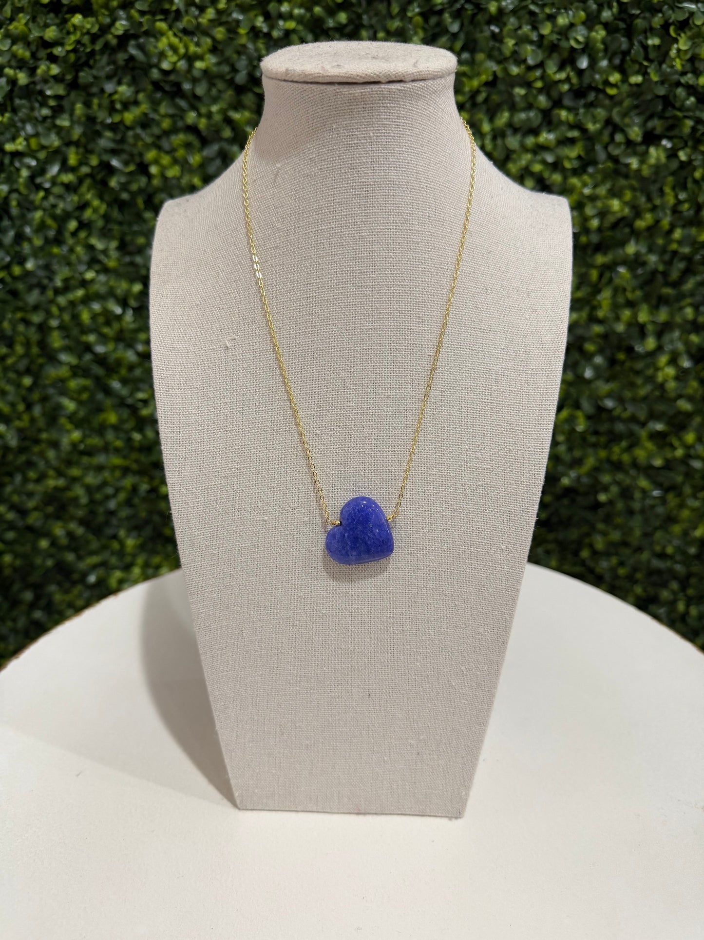 Heart Stone Necklace | Blue
