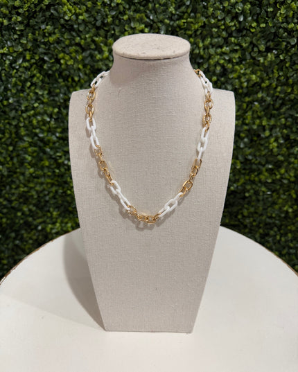 Gold/White Chain Link Necklace