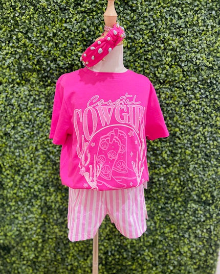 Cowgirl Summer Graphic Tee | Pink