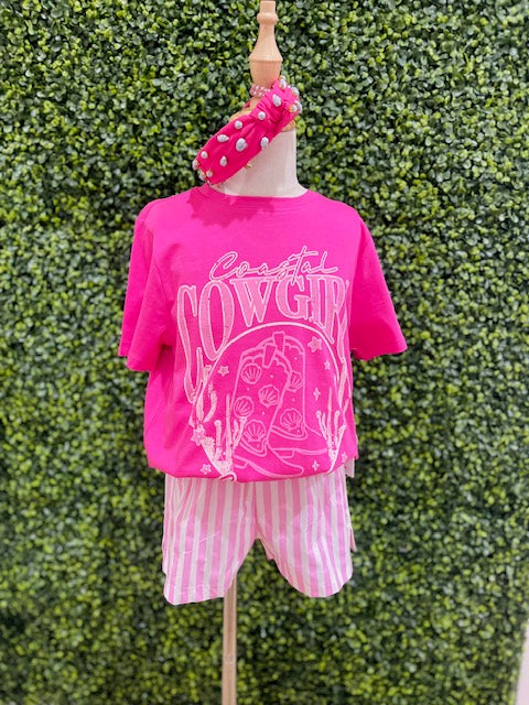 Cowgirl Summer Graphic Tee | Pink