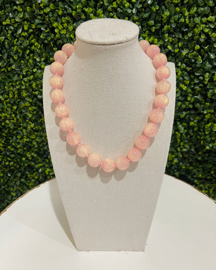 Chunky Magnetic Bead Necklace | Blush