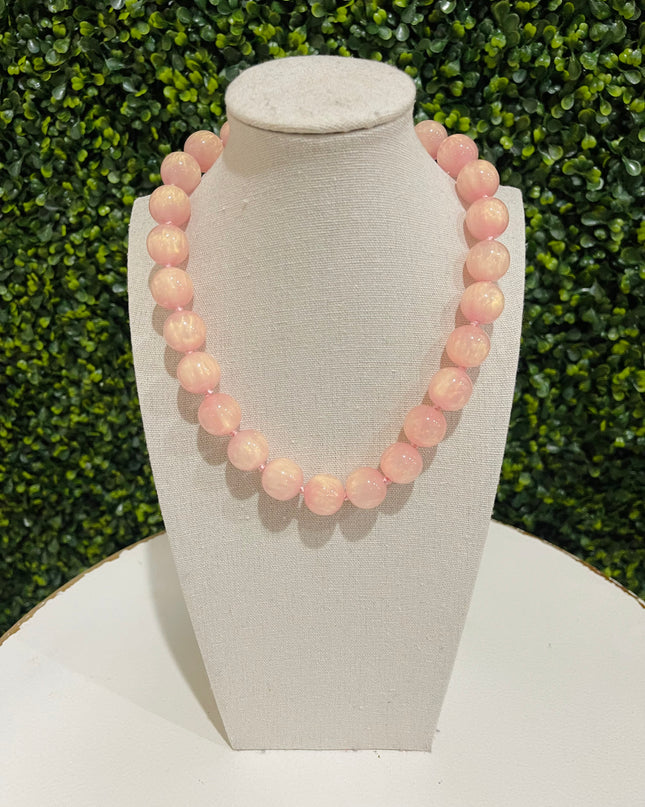 Chunky Magnetic Bead Necklace | Blush