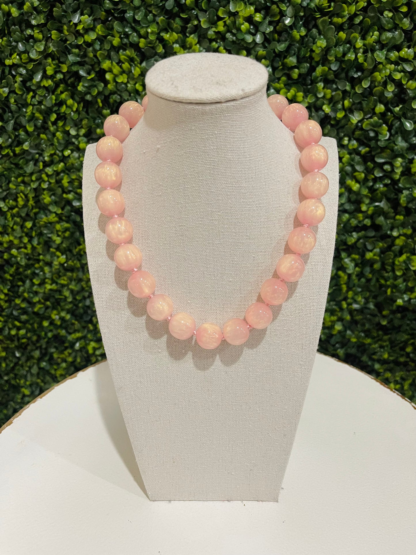 Chunky Magnetic Bead Necklace | Blush