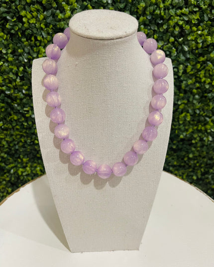 Chunky Magnetic Bead Necklace | Lavender