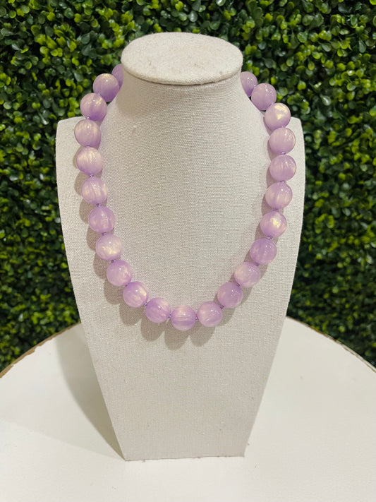 Chunky Magnetic Bead Necklace | Lavender