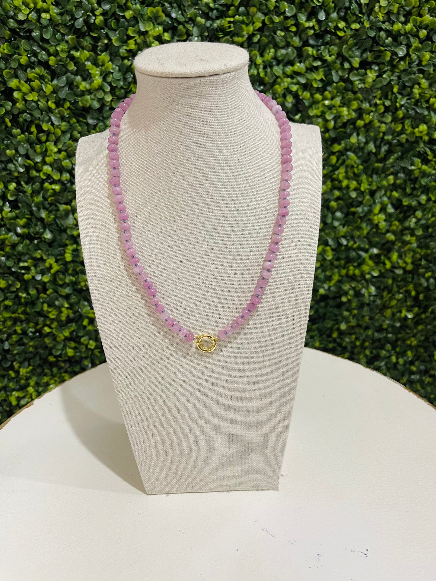 Mini Beads Magnetic Clasp Charm Necklace | Purple